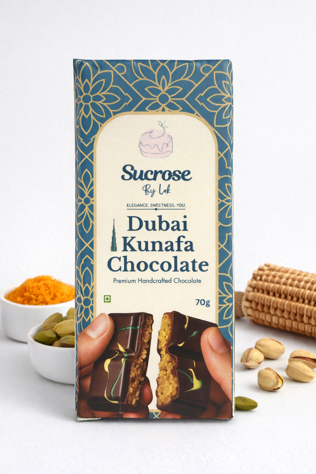 Dubai Kunafa premium handcrafted Chocolate